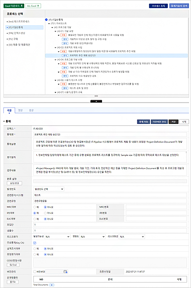 통제기술서 관리